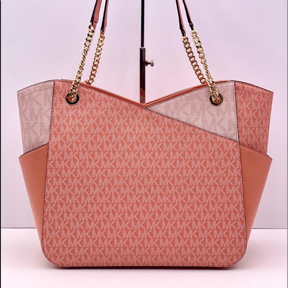 Michael Kors Jet Set Large Color-Block Saffiano Leather Tote Bag - Picture 5 of 12